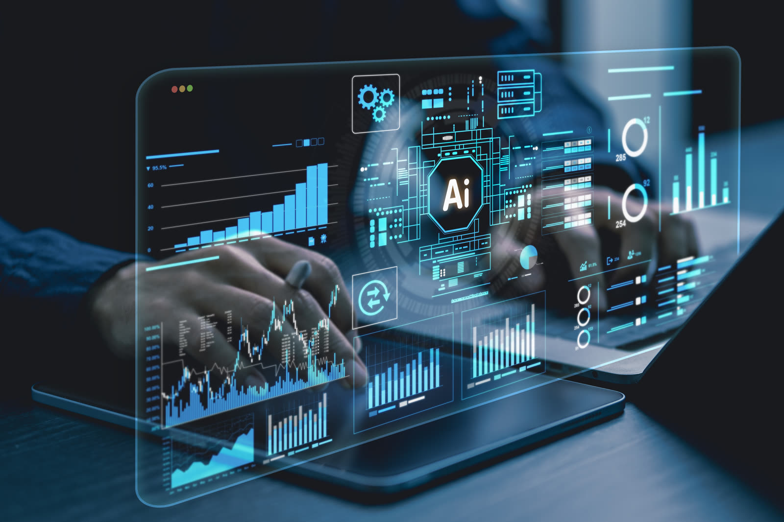 AI operations dashboard — live analytics and agentic controls